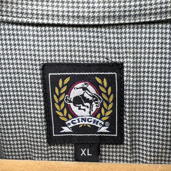Cinch Mens Button Down Shirt Size XL Multi Color Plaid Long Sleeve Logo Western - Picture 3 of 9